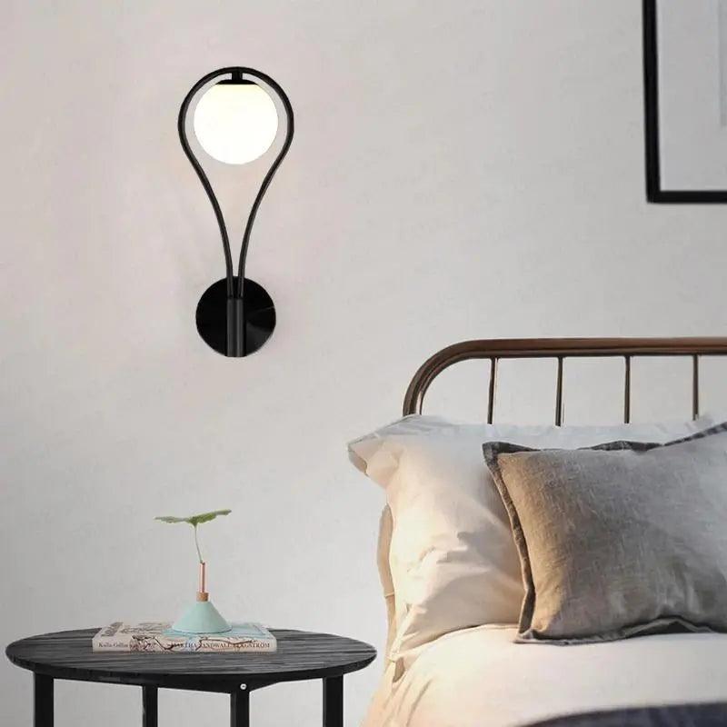 Design Wandlamp Glas en Metaal LED Verlichting Zwart Goud Scandinavisch Modern voor Woonkamer Slaapkamer | Sansoti