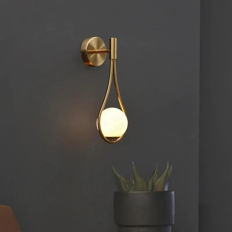 Design Wandlamp Glas en Metaal LED Verlichting Zwart Goud Scandinavisch Modern voor Woonkamer Slaapkamer | Sansoti