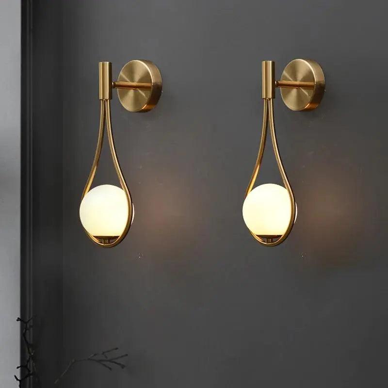 Design Wandlamp Glas en Metaal LED Verlichting Zwart Goud Scandinavisch Modern voor Woonkamer Slaapkamer | Sansoti