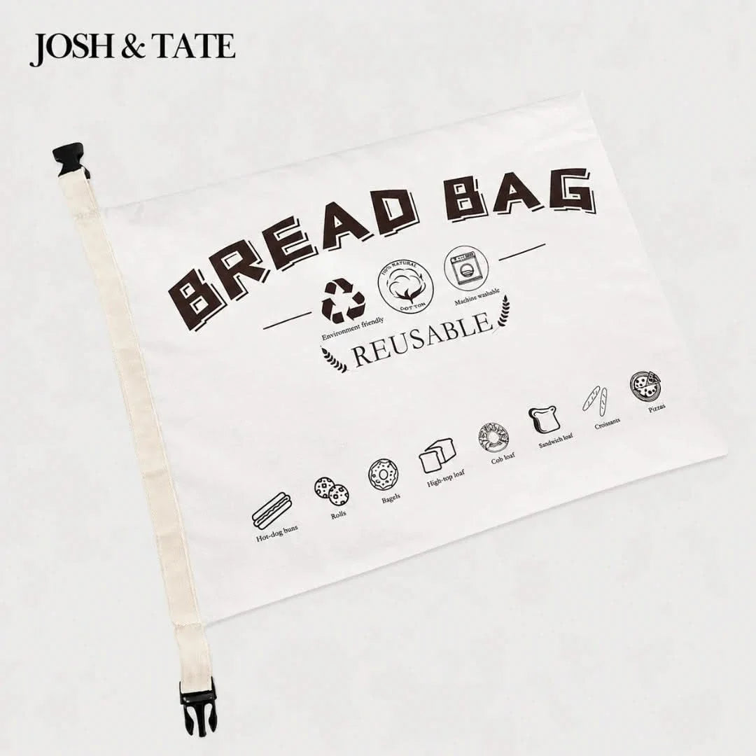 Reusable Cotton Bread Storage Bag with Clip Closure, Washable, Beige and White, Durable, Fresh Bread Storage for the Kitchen | Sansoti