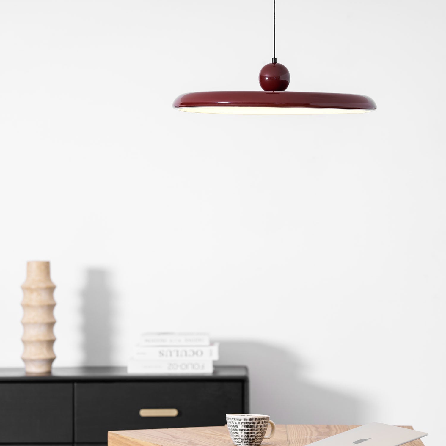 Ronde LED Hanglamp Lola – Minimalistisch Metaal & Acryl Disk Design – Dimbaar – Ø30/40/50cm – 3 Kleurtemperaturen – 150cm Verstelbare Kabel | Sansoti
