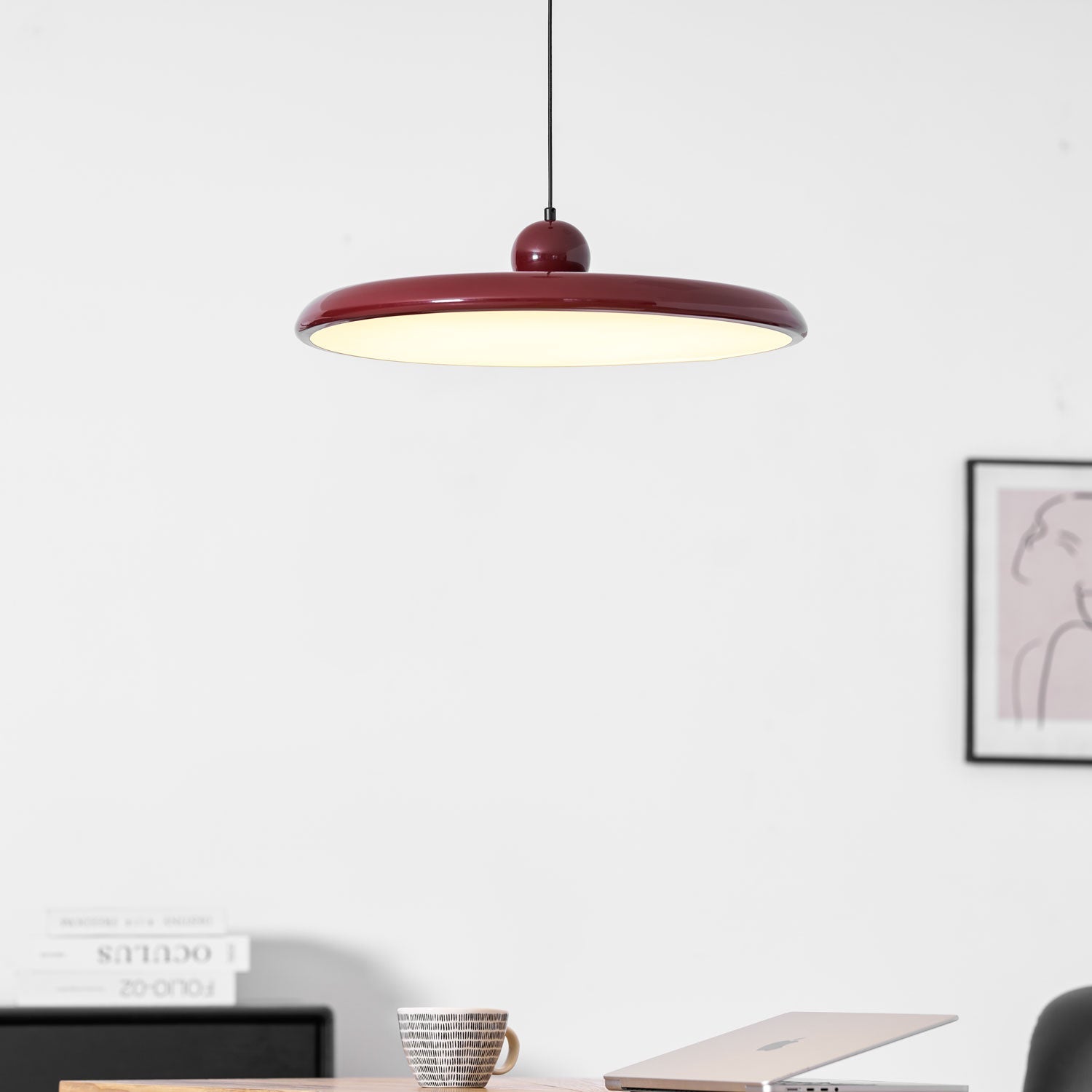 Ronde LED Hanglamp Lola – Minimalistisch Metaal & Acryl Disk Design – Dimbaar – Ø30/40/50cm – 3 Kleurtemperaturen – 150cm Verstelbare Kabel | Sansoti