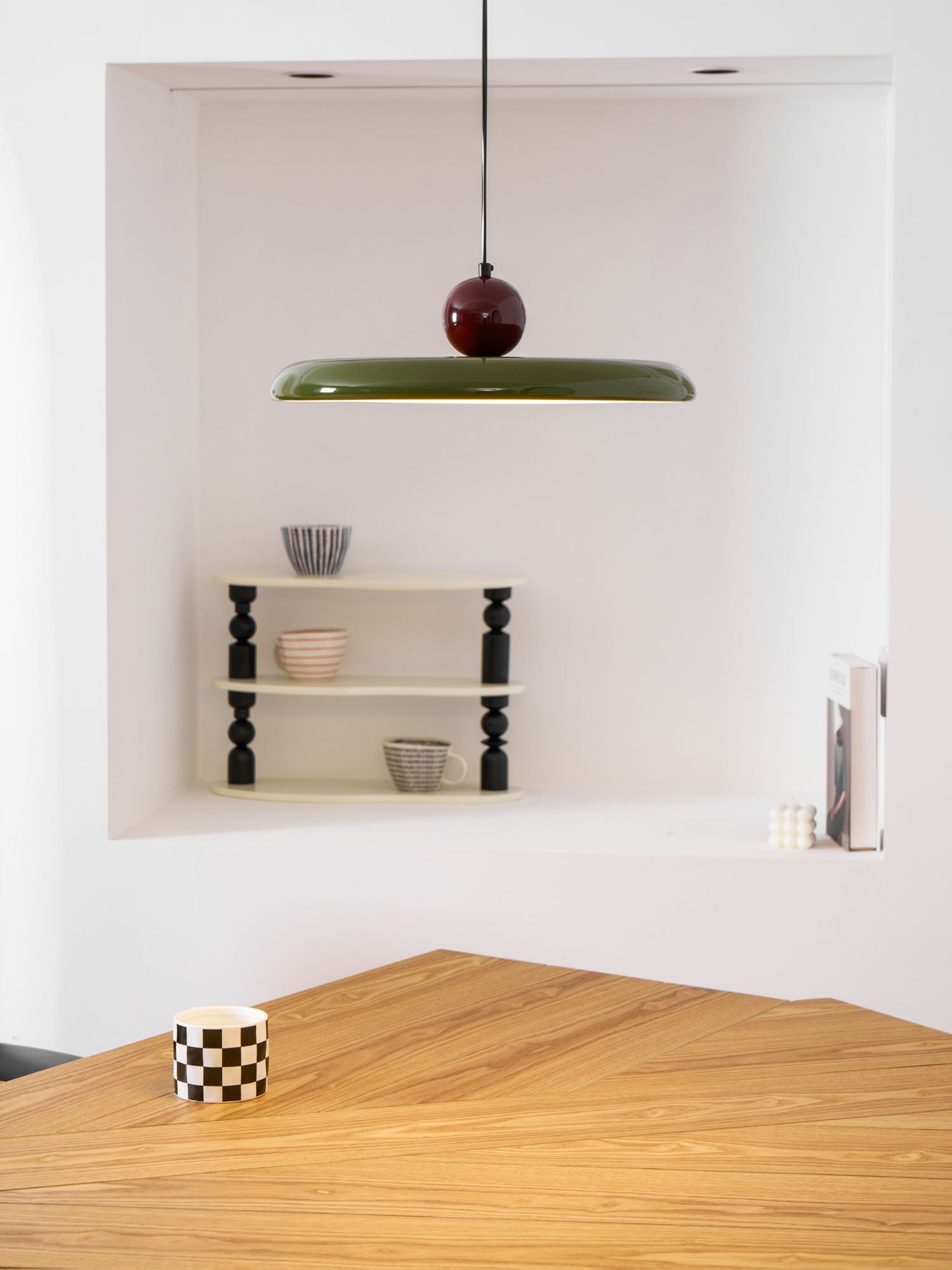 Hangende Plafondlamp Rond Stralend Disc Design Dimbaar 3 Kleuren 450cm Kabel Scandinavisch Interieur Rood Groen Beige | Sansoti