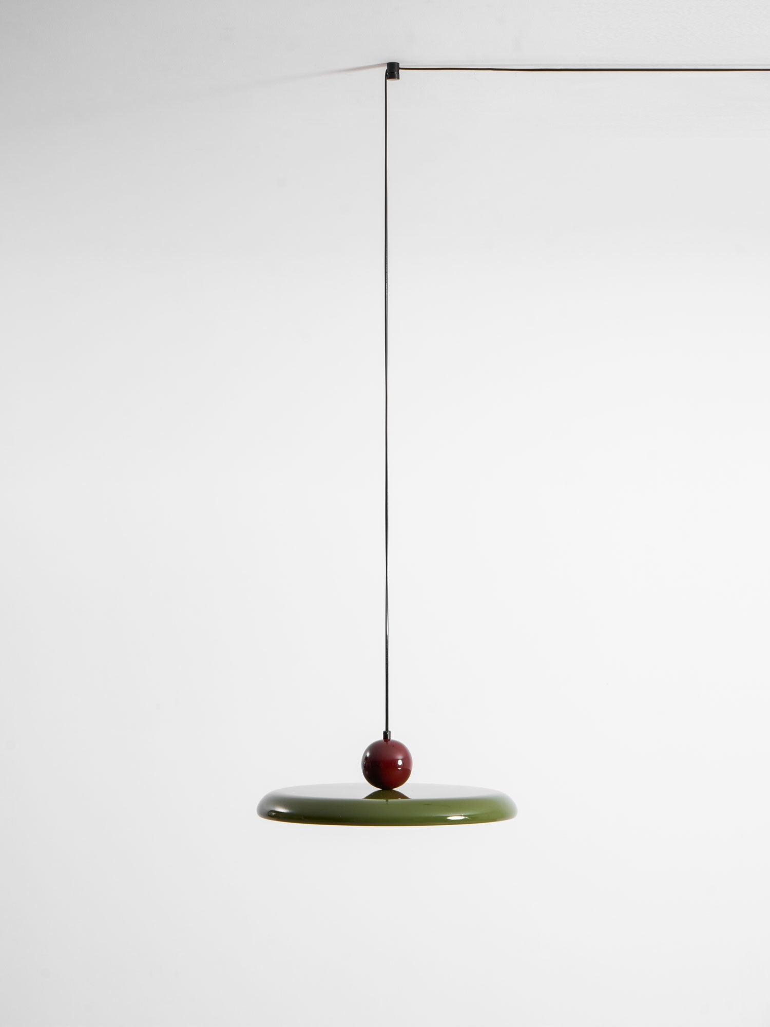 Hangende Plafondlamp Rond Stralend Disc Design Dimbaar 3 Kleuren 450cm Kabel Scandinavisch Interieur Rood Groen Beige | Sansoti