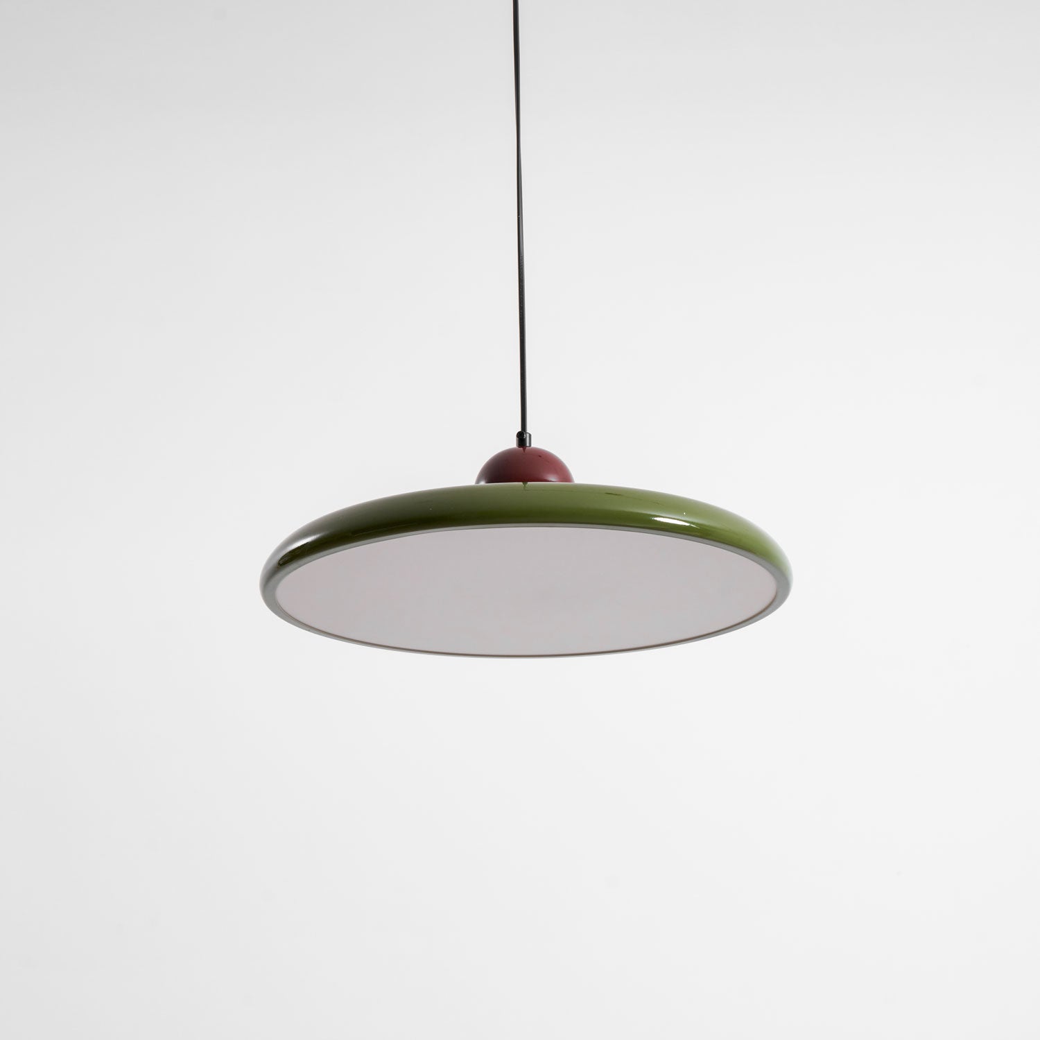 Hangende Plafondlamp Rond Stralend Disc Design Dimbaar 3 Kleuren 450cm Kabel Scandinavisch Interieur Rood Groen Beige | Sansoti
