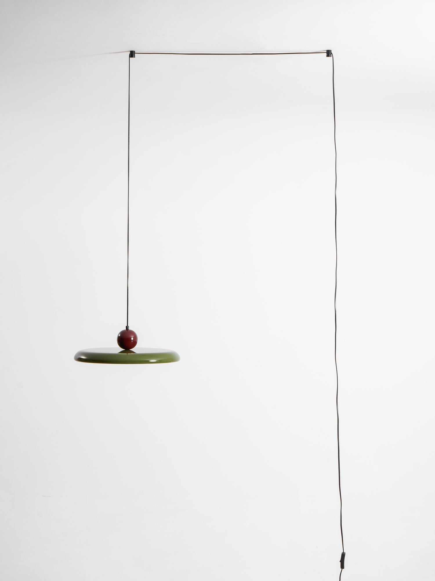 Hangende Plafondlamp Rond Stralend Disc Design Dimbaar 3 Kleuren 450cm Kabel Scandinavisch Interieur Rood Groen Beige | Sansoti