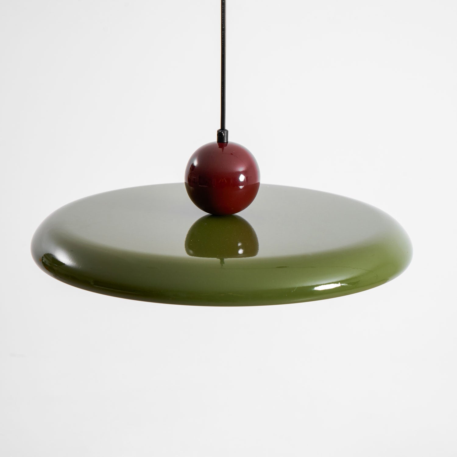 Hangende Plafondlamp Rond Stralend Disc Design Dimbaar 3 Kleuren 450cm Kabel Scandinavisch Interieur Rood Groen Beige | Sansoti