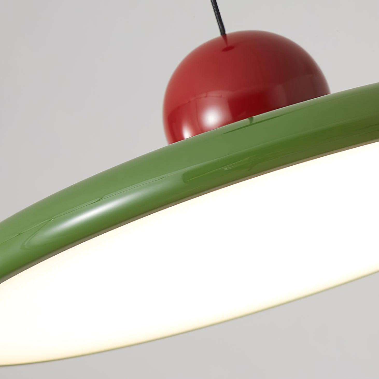 Hangende Plafondlamp Rond Stralend Disc Design Dimbaar 3 Kleuren 450cm Kabel Scandinavisch Interieur Rood Groen Beige | Sansoti