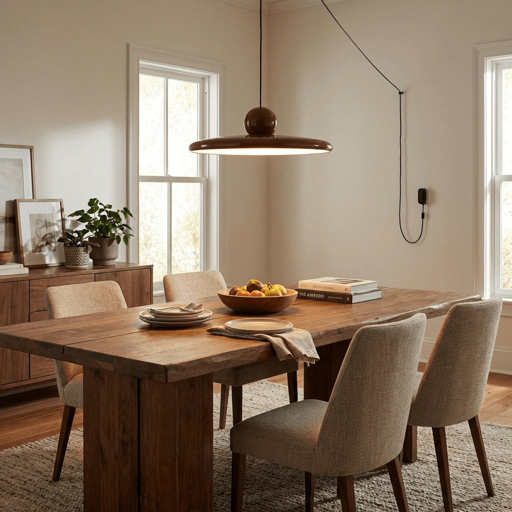Hangende Plafondlamp Rond Stralend Disc Design Dimbaar 3 Kleuren 450cm Kabel Scandinavisch Interieur Rood Groen Beige | Sansoti