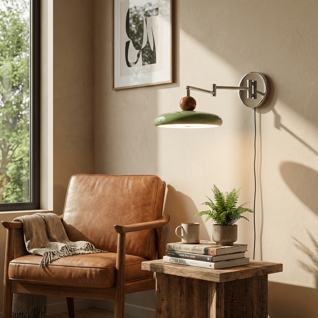 Ronde Plug-in Wandlamp – Scandinavisch Design met Geïntegreerde LED en 3 Kleurtemperaturen | Sansoti