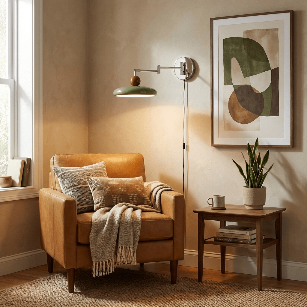 Ronde Plug-in Wandlamp – Scandinavisch Design met Geïntegreerde LED en 3 Kleurtemperaturen | Sansoti