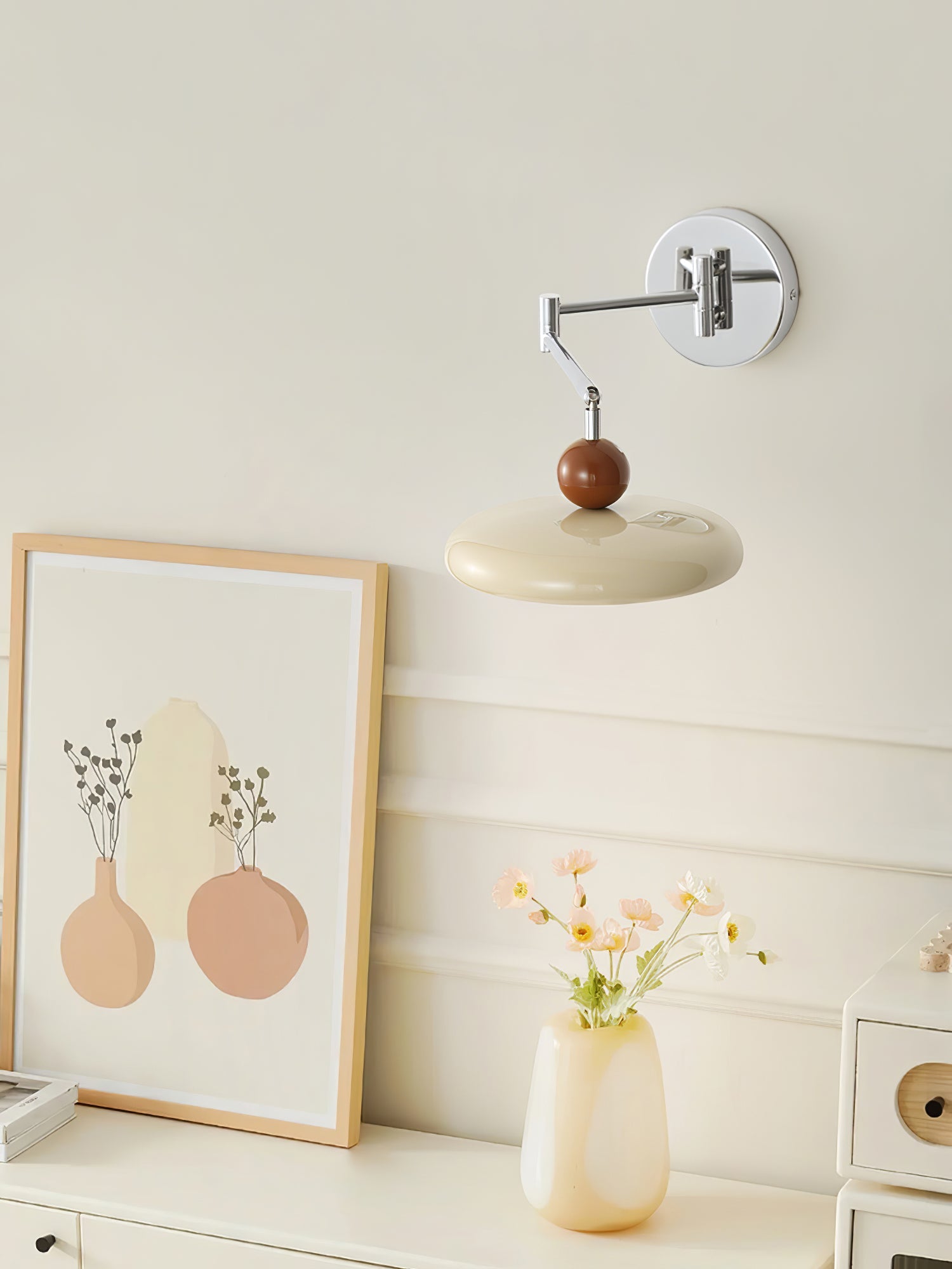 Ronde Plug-in Wandlamp – Scandinavisch Design met Geïntegreerde LED en 3 Kleurtemperaturen | Sansoti