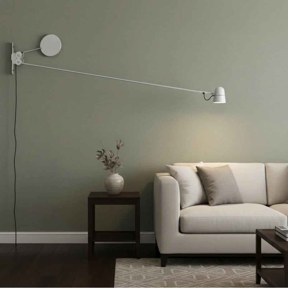 Verstelbare Wandlamp Metaal met Zwenkarm voor Leeshoek Slaapkamer Werkplek Industriële Interieurverlichting | Sansoti