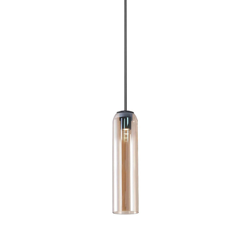 Glazen Hanglamp met Lange Buis – Mondgeblazen Glas Zwart of Goud Finish 10cm Diameter | Sansoti
