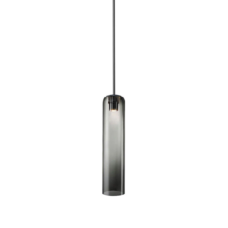Glazen Hanglamp met Lange Buis – Mondgeblazen Glas Zwart of Goud Finish 10cm Diameter | Sansoti