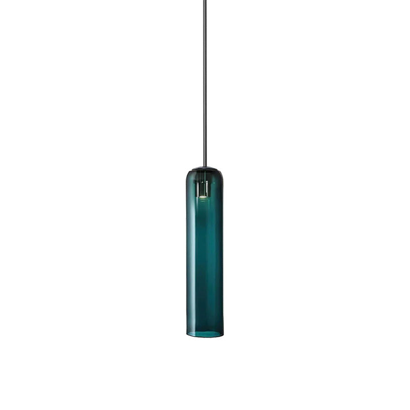 Glazen Hanglamp met Lange Buis – Mondgeblazen Glas Zwart of Goud Finish 10cm Diameter | Sansoti