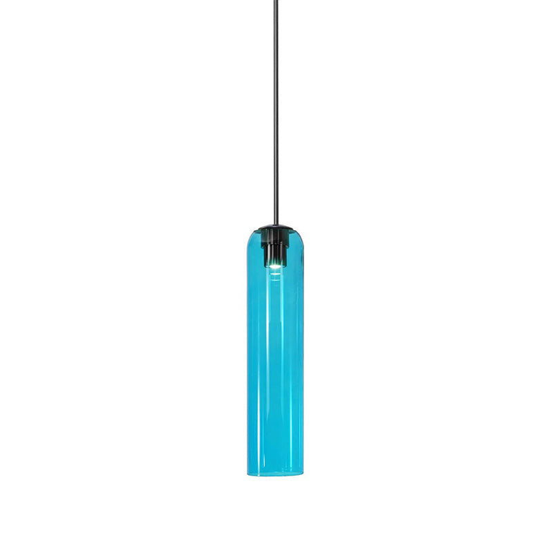 Glazen Hanglamp met Lange Buis – Mondgeblazen Glas Zwart of Goud Finish 10cm Diameter | Sansoti