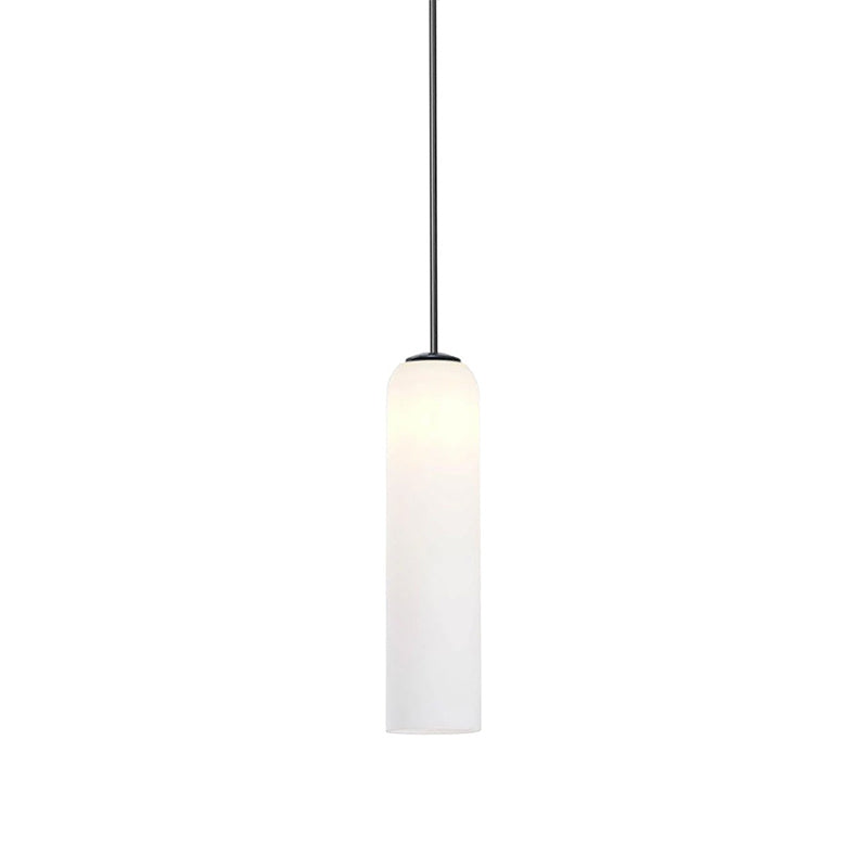 Glazen Hanglamp met Lange Buis – Mondgeblazen Glas Zwart of Goud Finish 10cm Diameter | Sansoti