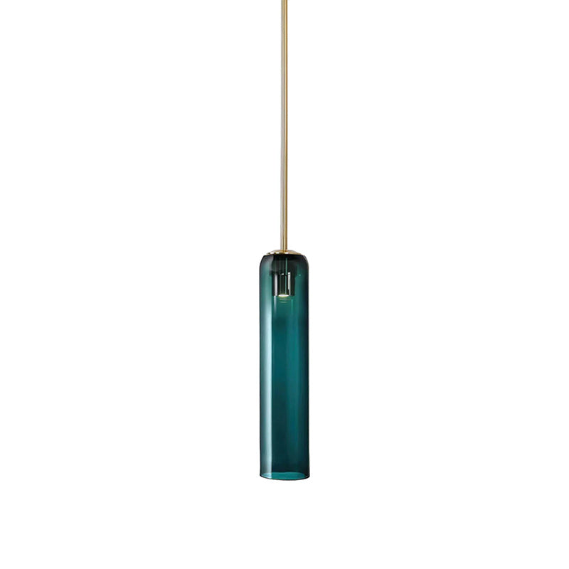 Glazen Hanglamp met Lange Buis – Mondgeblazen Glas Zwart of Goud Finish 10cm Diameter | Sansoti