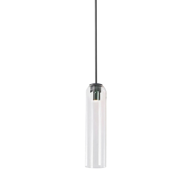 Glazen Hanglamp met Lange Buis – Mondgeblazen Glas Zwart of Goud Finish 10cm Diameter | Sansoti