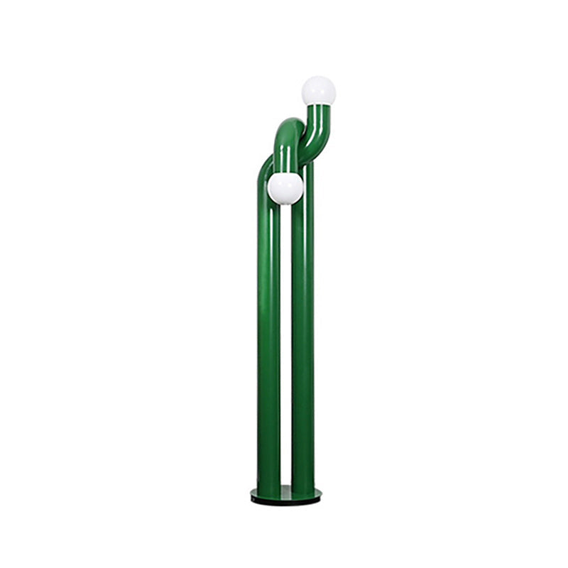 Moderne Staande Boogvorm Lamp met Twee Glazen Bollen – Decoratieve Dubbele Verlichting voor Woonkamer | Sansoti