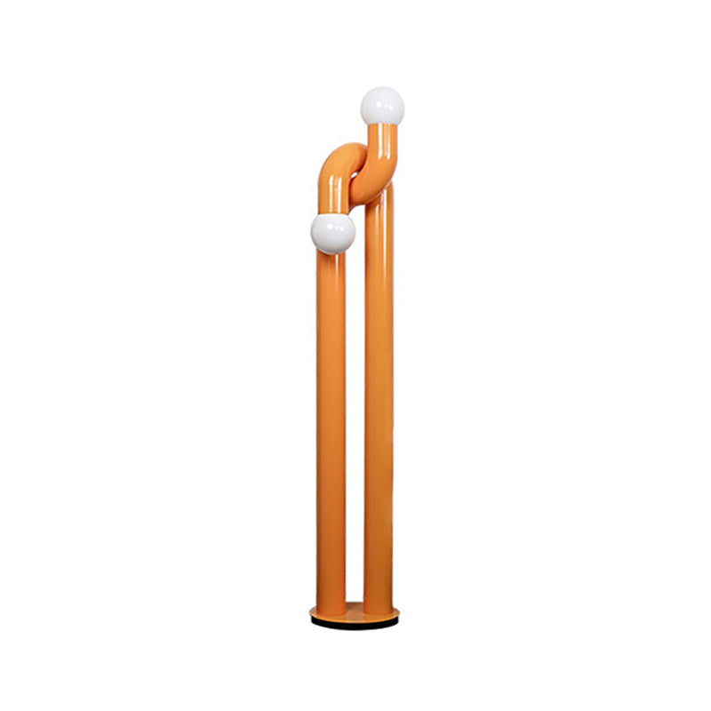 Moderne Staande Boogvorm Lamp met Twee Glazen Bollen – Decoratieve Dubbele Verlichting voor Woonkamer | Sansoti
