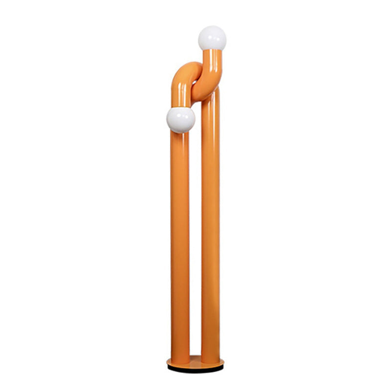 Moderne Staande Boogvorm Lamp met Twee Glazen Bollen – Decoratieve Dubbele Verlichting voor Woonkamer | Sansoti