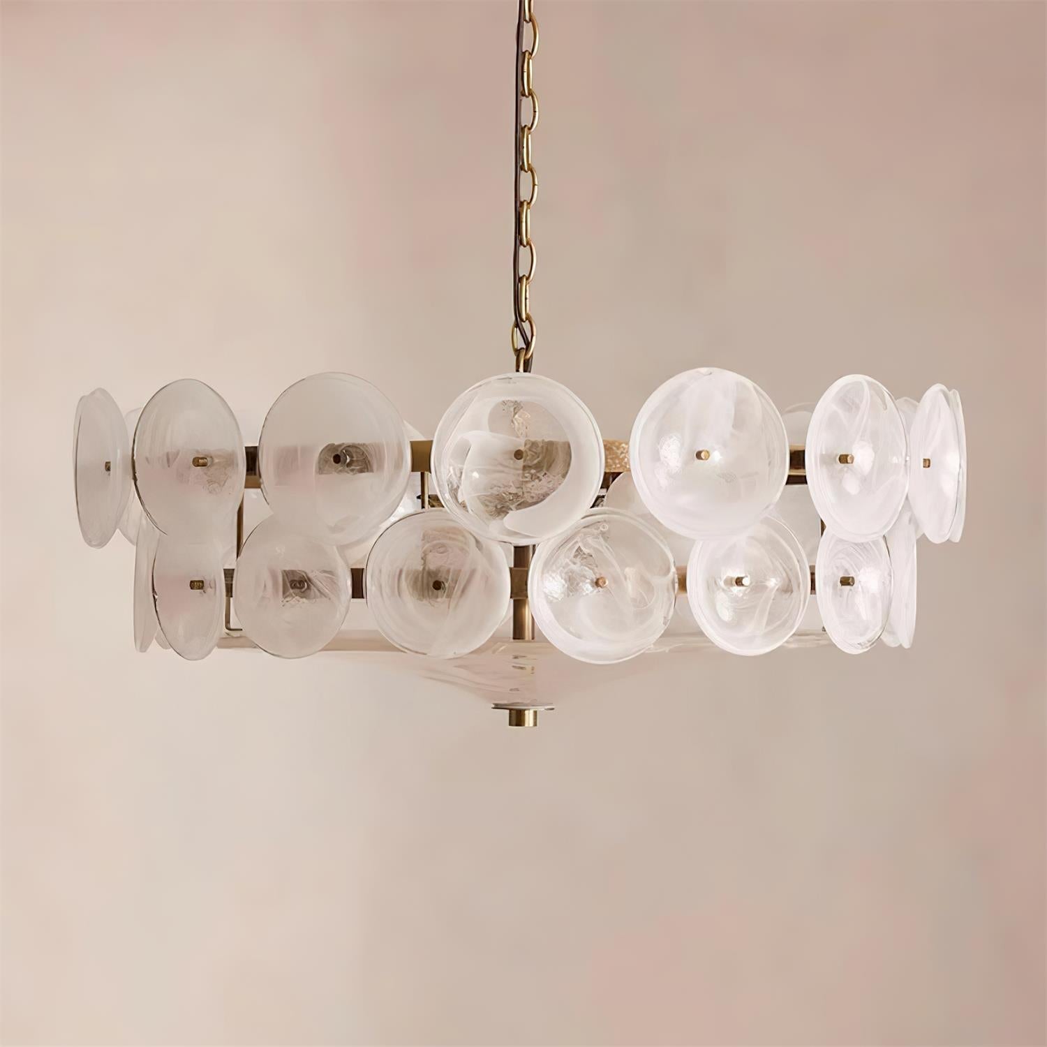 Hanglamp Glazen Schijven Messing Amber Eettafel Woonkamer Design Hanglamp Ronde Glazen Hanglamp Statement Verlichting Hal | Sansoti