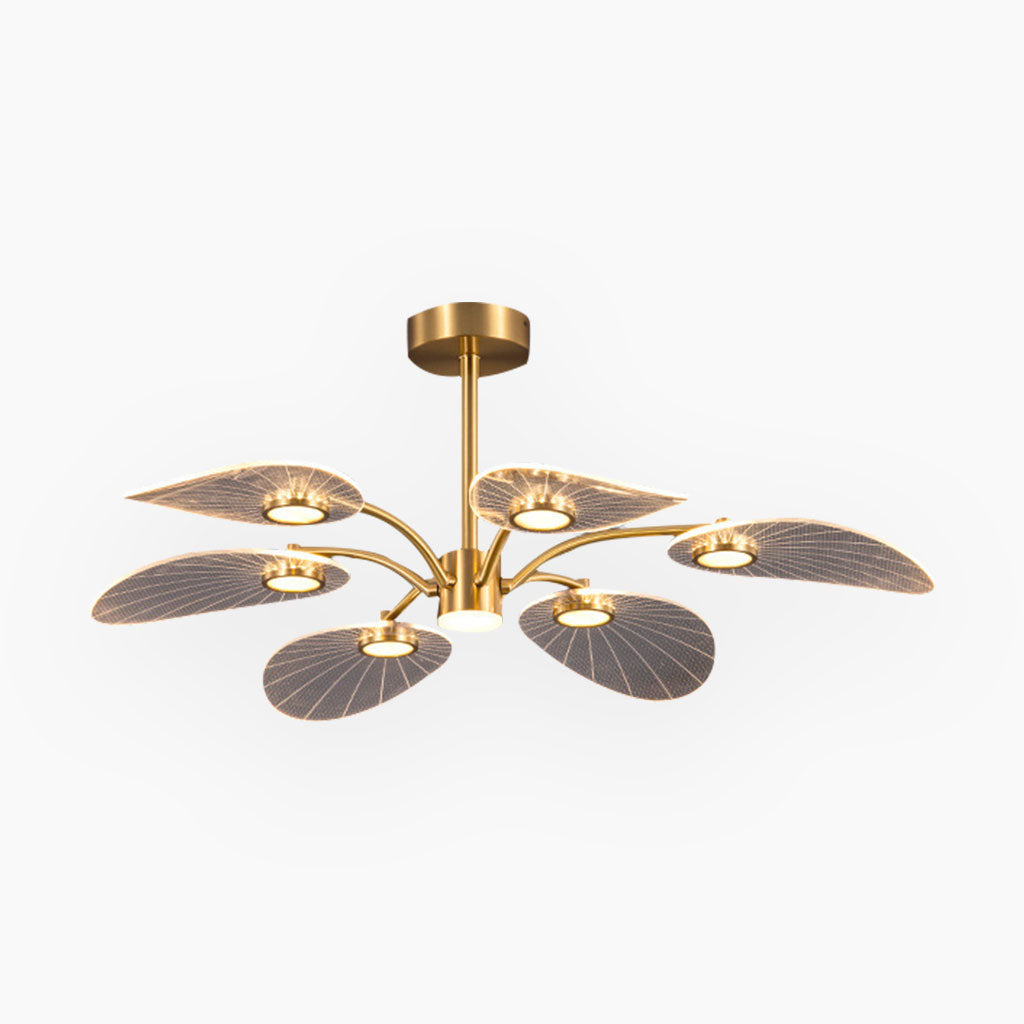 Lotus-Halbdeckenleuchte Acryl Gold LED 6-8-10 Arme Wohnzimmer Esszimmer Schlafzimmer Moderne Innenbeleuchtung | Sansoti