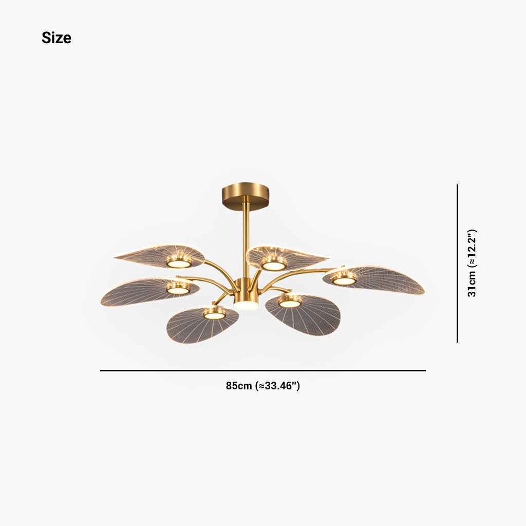 Lotus-Halbdeckenleuchte Acryl Gold LED 6-8-10 Arme Wohnzimmer Esszimmer Schlafzimmer Moderne Innenbeleuchtung | Sansoti