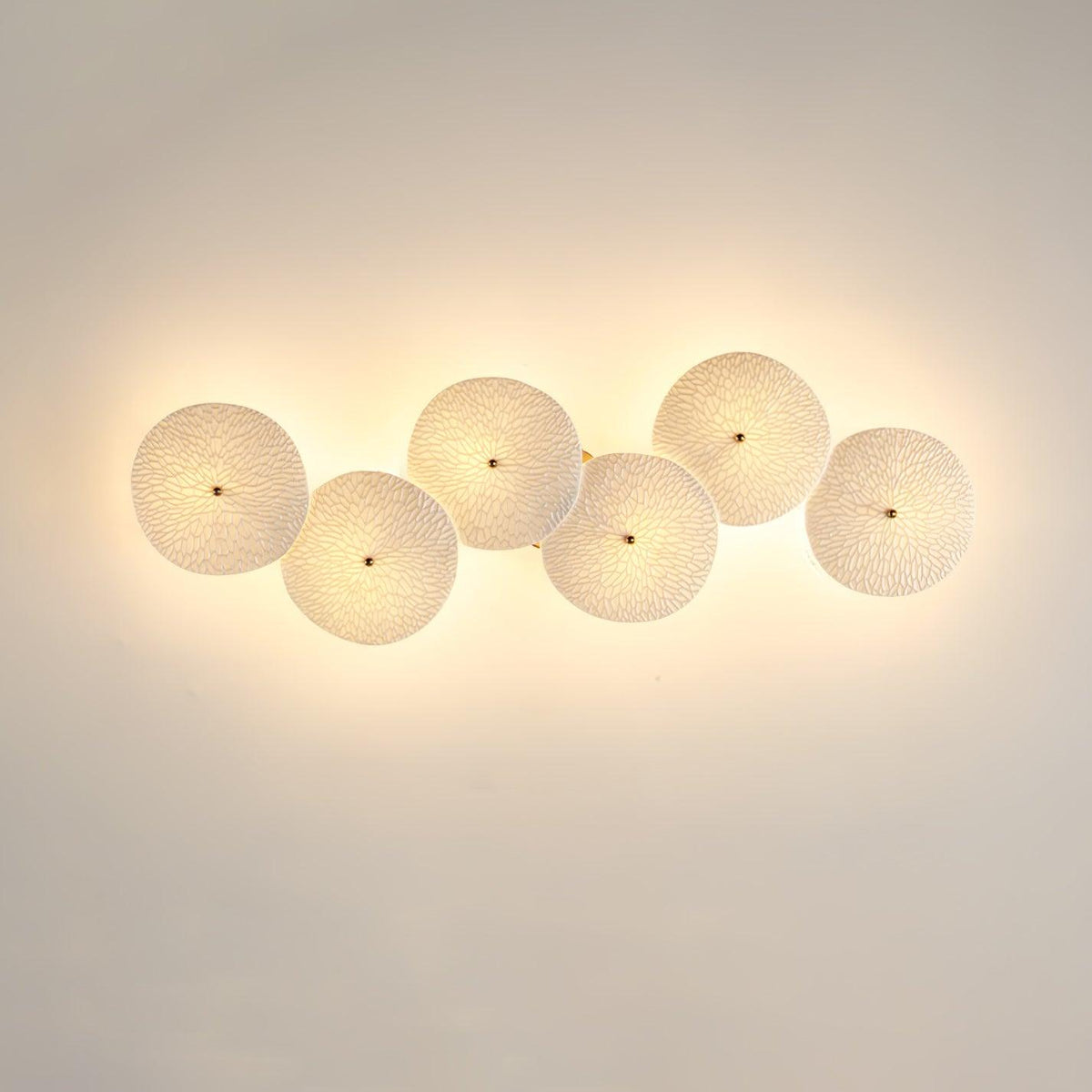 Ceramic Petal Wall Lamp Metal Accent Sculptural Warm Light Interior Art Lighting Decorative | Sansoti