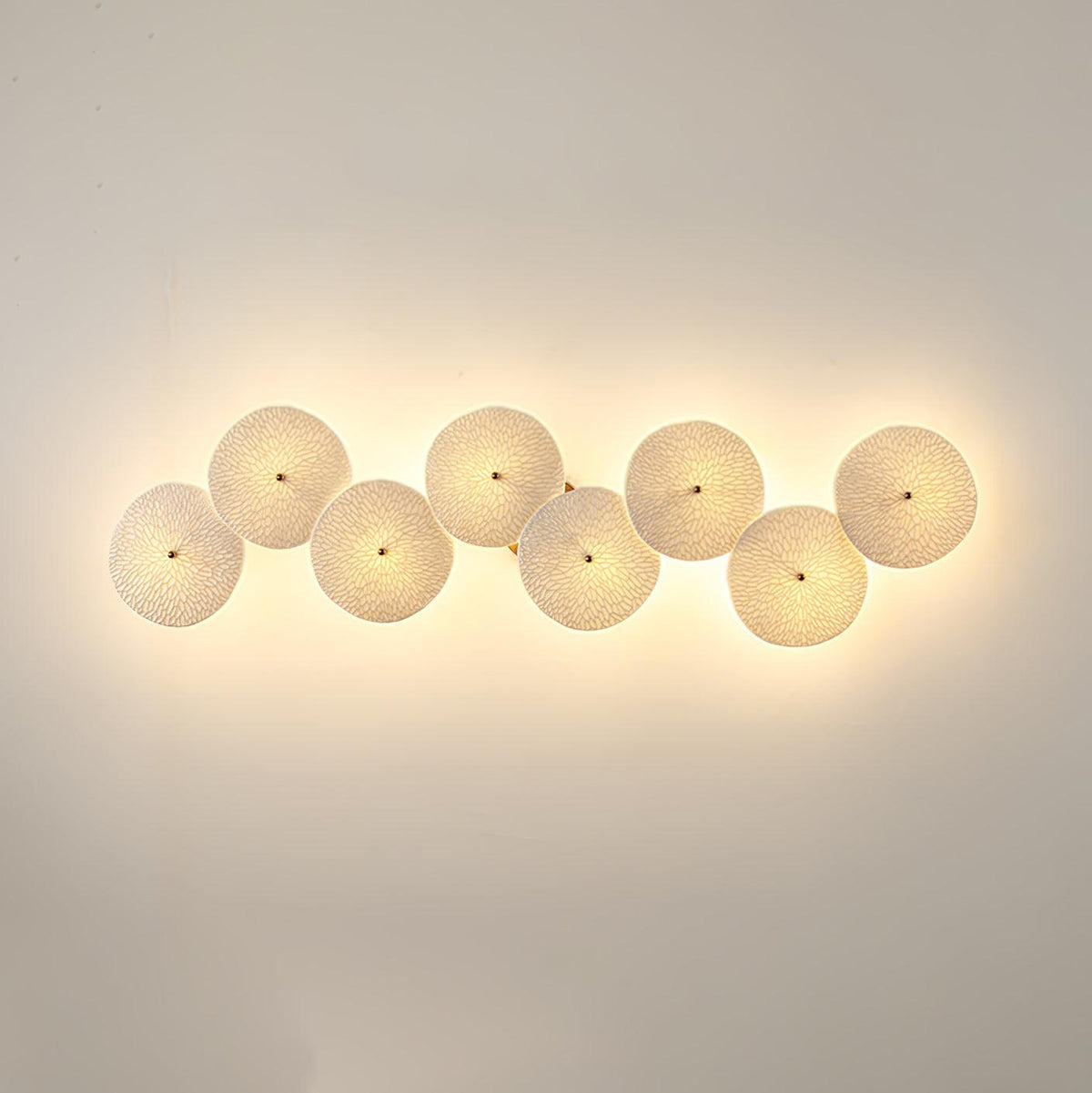 Ceramic Petal Wall Lamp Metal Accent Sculptural Warm Light Interior Art Lighting Decorative | Sansoti