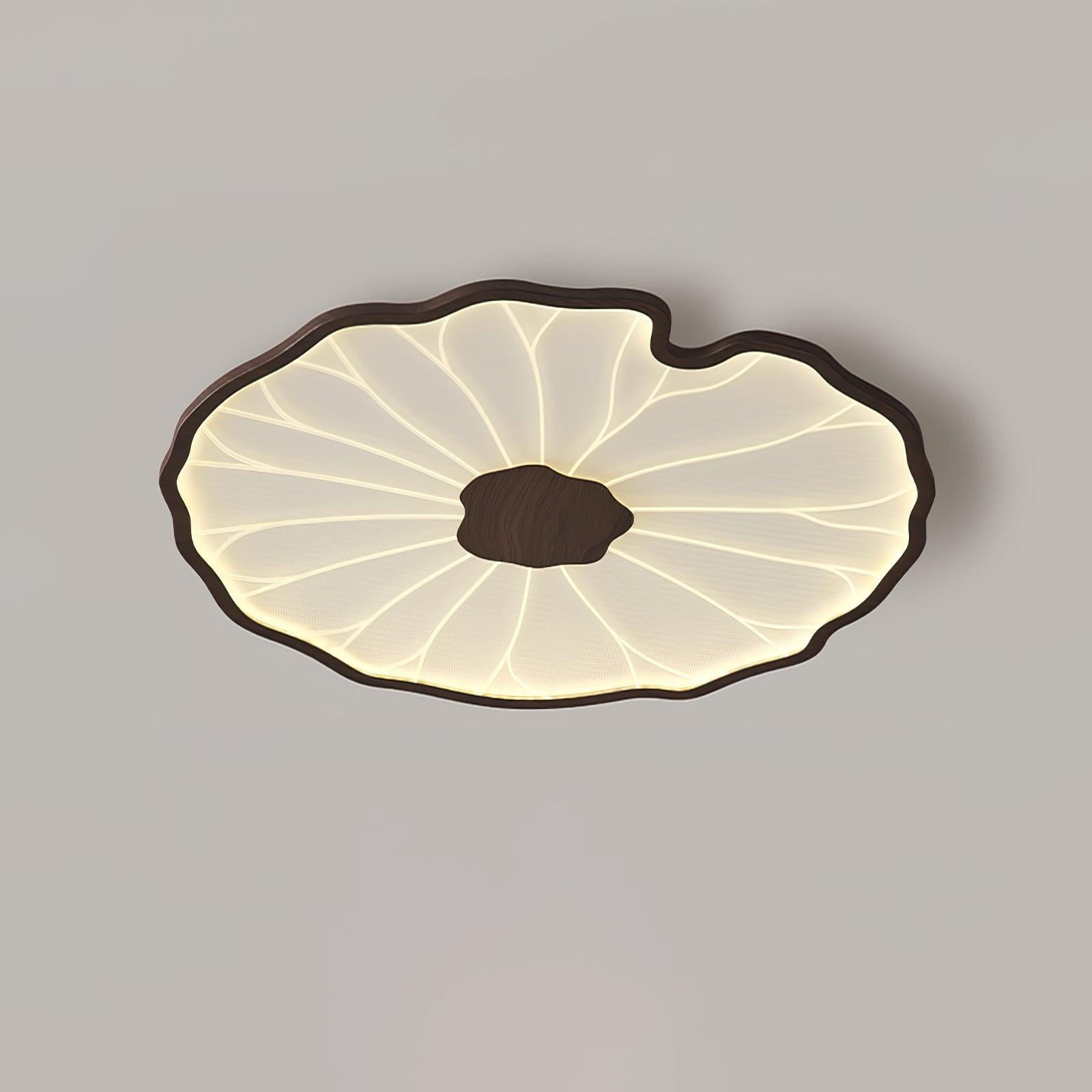 Plafondlamp Lotusbladmotief – Acryl Afwerking 6 Maten Houtnerf Warmwit Scandinavisch Design Eetkamerlamp | Sansoti