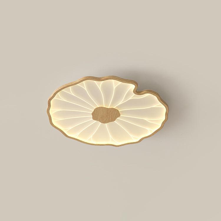 Plafondlamp Lotusbladmotief – Acryl Afwerking 6 Maten Houtnerf Warmwit Scandinavisch Design Eetkamerlamp | Sansoti