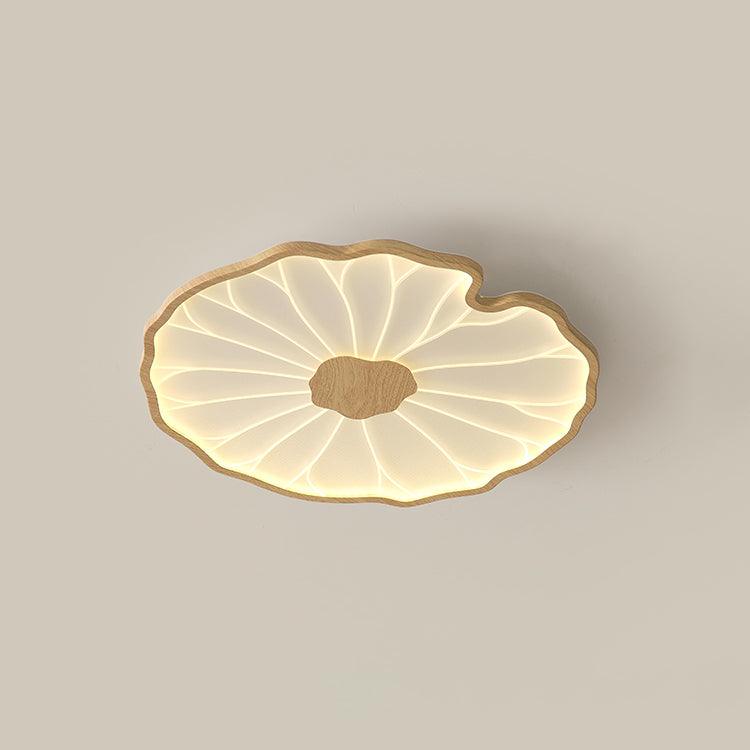 Plafondlamp Lotusbladmotief – Acryl Afwerking 6 Maten Houtnerf Warmwit Scandinavisch Design Eetkamerlamp | Sansoti