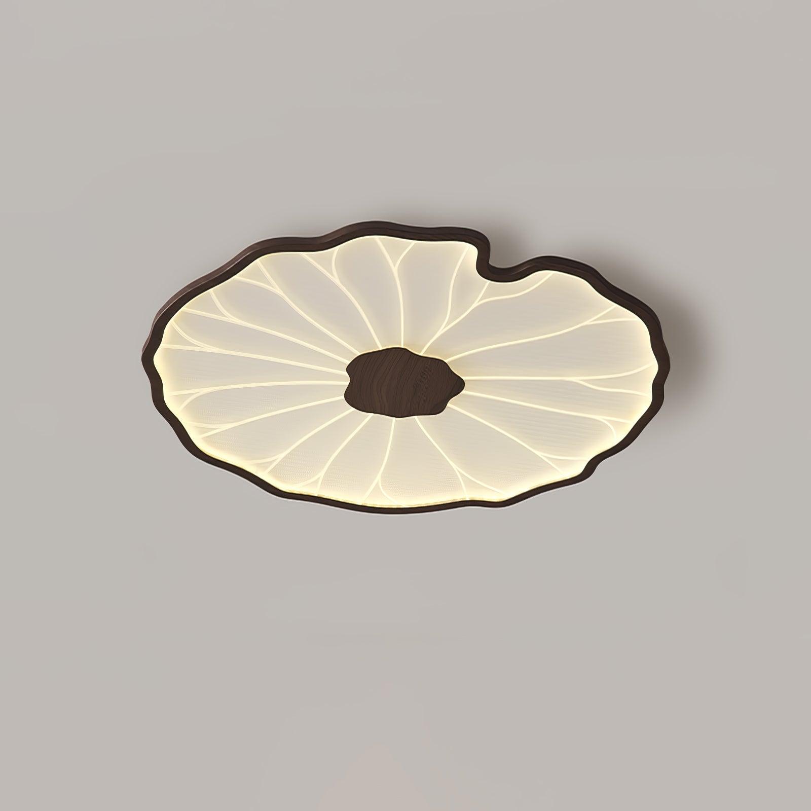 Plafondlamp Lotusbladmotief – Acryl Afwerking 6 Maten Houtnerf Warmwit Scandinavisch Design Eetkamerlamp | Sansoti