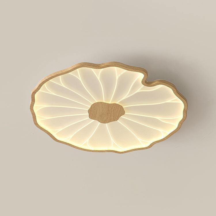 Plafondlamp Lotusbladmotief – Acryl Afwerking 6 Maten Houtnerf Warmwit Scandinavisch Design Eetkamerlamp | Sansoti