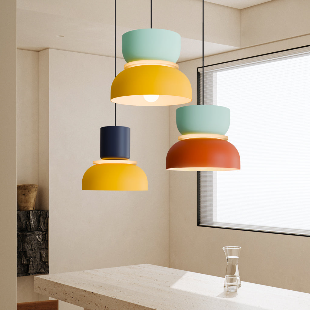 Hanglamp Nordic Color Block Aluminium Acryl Macaron 29cm E27 | Sansoti