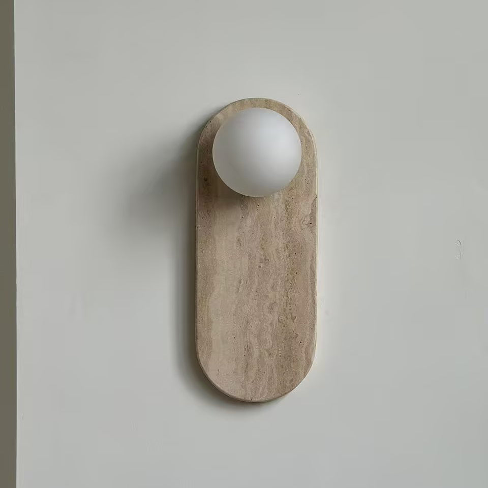 Applique Murale De Luxe En Jade Ou Marbre Avec Abat-Jour En Verre – Éclairage Design Mid Century Pour Chambre Et Couloir | Restfield