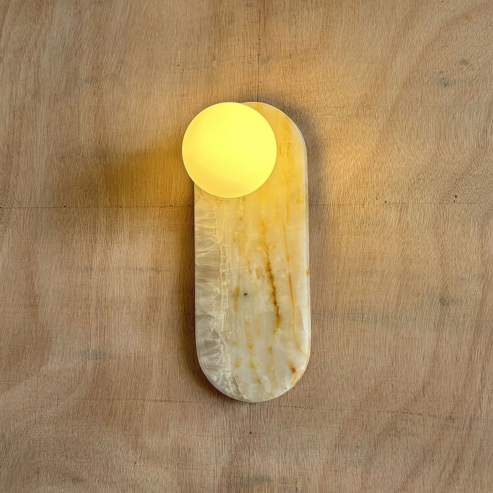Applique Murale De Luxe En Jade Ou Marbre Avec Abat-Jour En Verre – Éclairage Design Mid Century Pour Chambre Et Couloir | Restfield