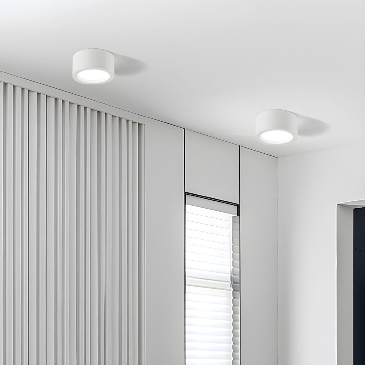 Plafonnier rond LED apparent à lumière réglable, noir et blanc, 10-18 cm, salon, hall, couloir, cuisine, chambre à coucher | Sansoti