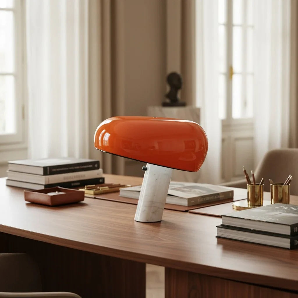 Design Tischlampe mit Marmorsockel – Warmes Licht für Wohnzimmer & Schlafzimmer | Restfield