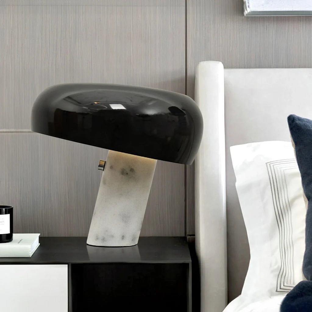 Design Tischlampe mit Marmorsockel – Warmes Licht für Wohnzimmer & Schlafzimmer | Restfield