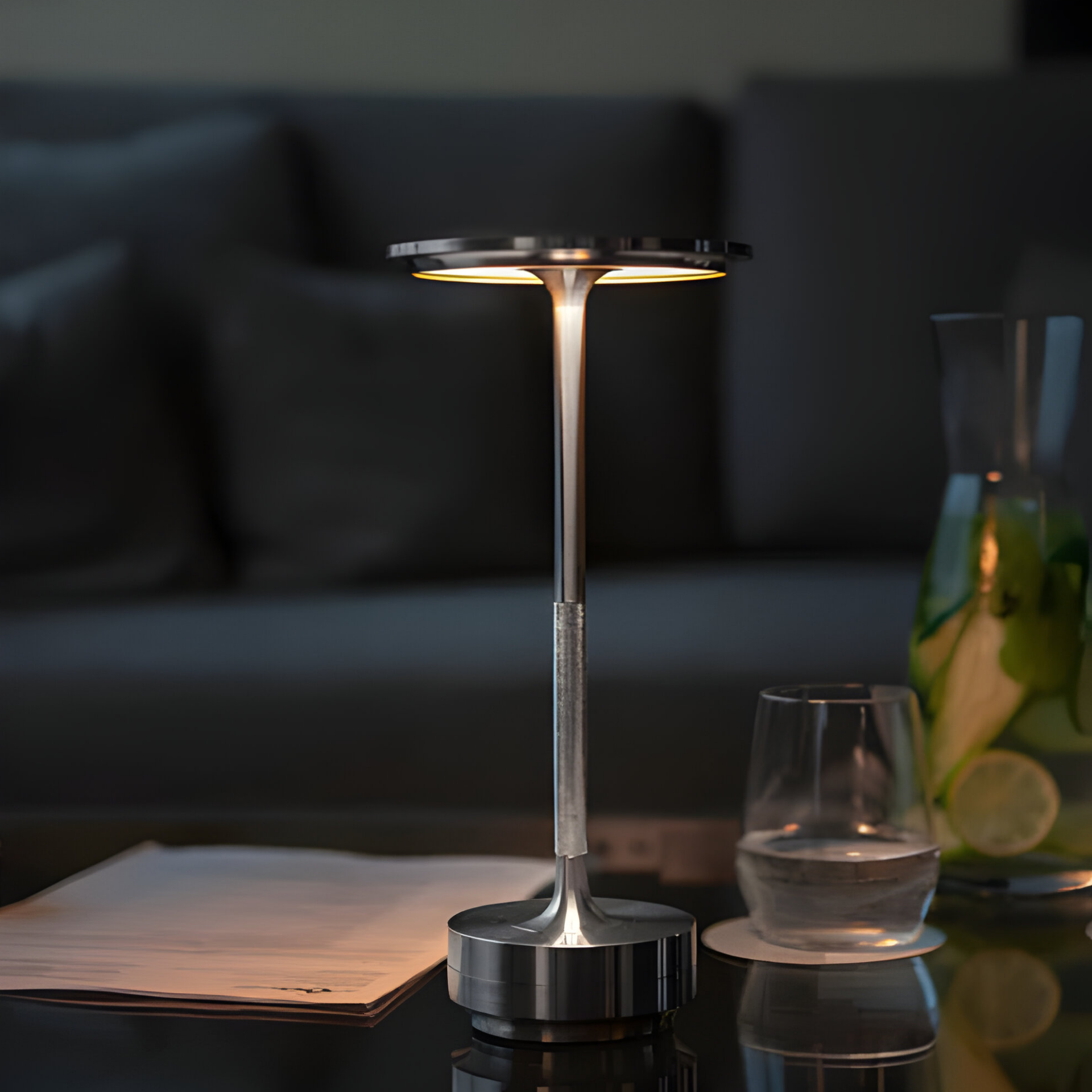 Draadloze Tafellamp met Touch Dimming – Luxe LED Tafellamp Oplaadbaar, Snoerloos & Sfeerverlichting voor Woonkamer en Slaapkamer