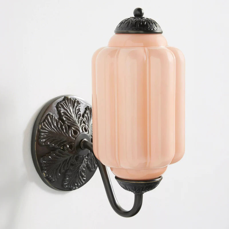 Vintage Wandlamp met Melkglas en Geolied Messing – Klassieke Retro Verlichting voor Hal, Slaapkamer, Woonkamer | Sansoti