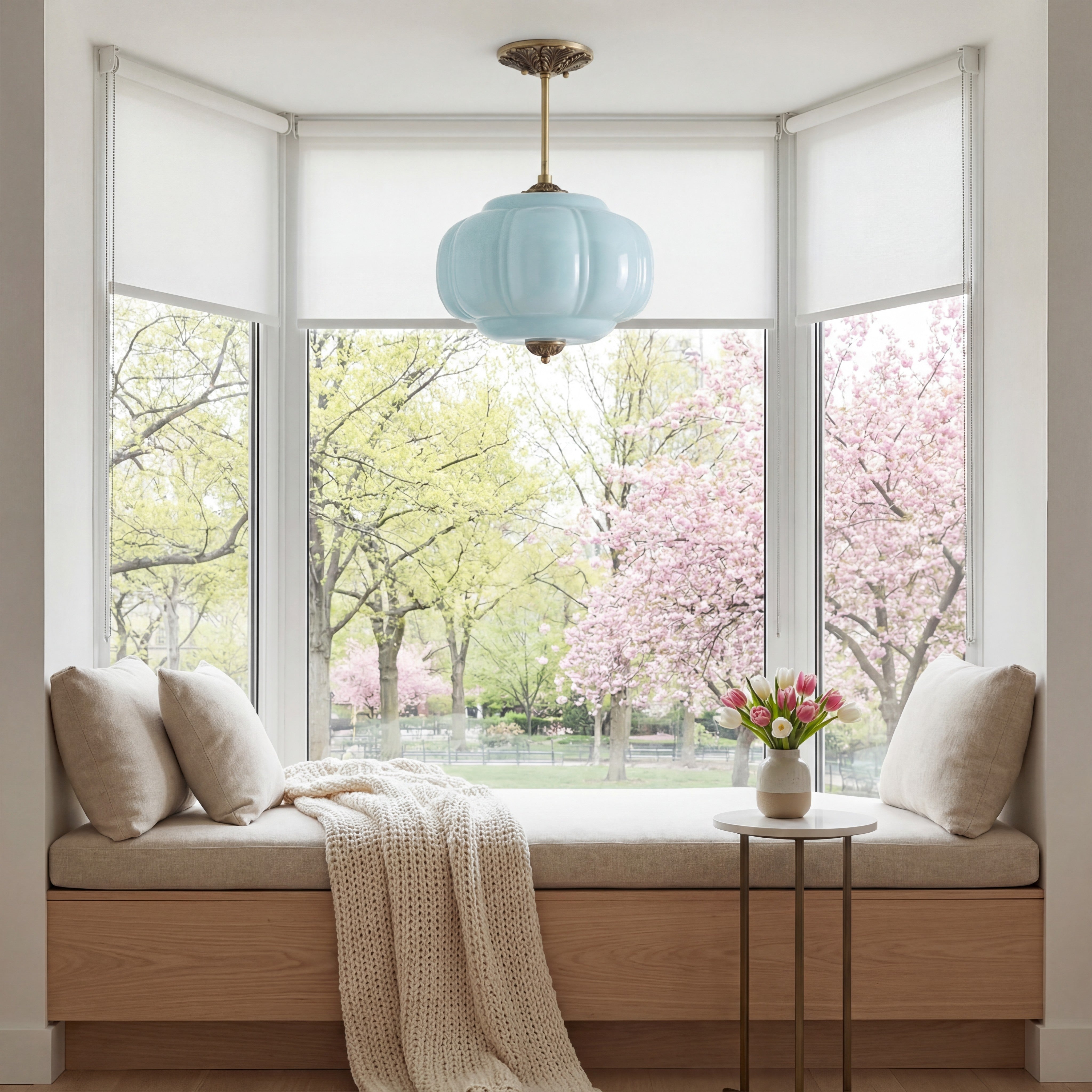 Antique Brass Plafondlamp met Groen Glas Pompoendesign - Elegante Hanglamp voor Eetkamer Keukeneiland Slaapkamer | Sansoti