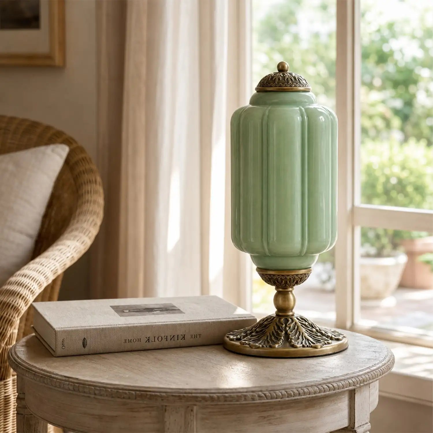 Retro Tafellampen met Getextureerd Crèmekleurig Glas – Franse Vintage Stijl met Messing of Zwart Frame | Sansoti