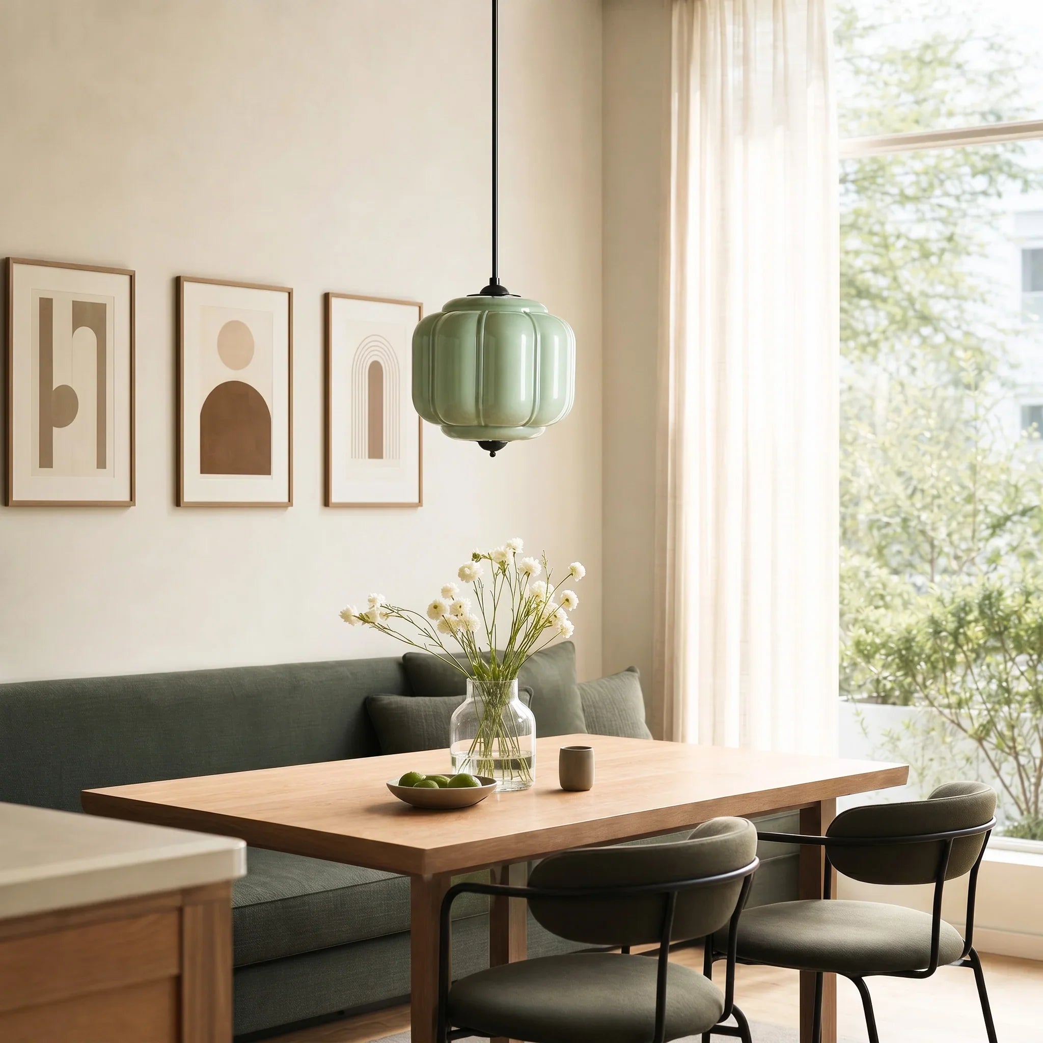 Vintage Melkglas Hanglamp met Messing Armatuur – Klassiek Retro Design voor Eetkamer, Hal & Leeshoek | Sansoti