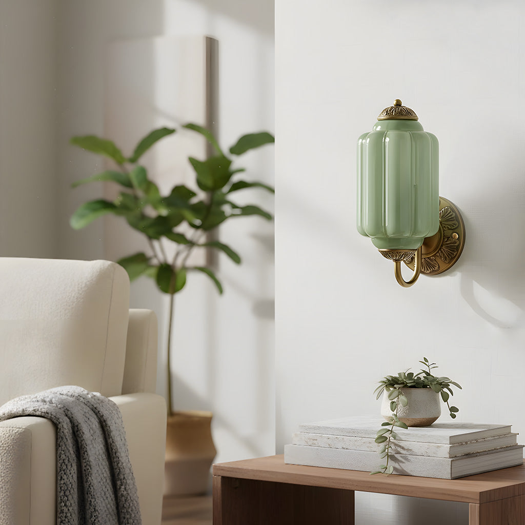 Vintage Wandlamp met Melkglas en Geolied Messing – Klassieke Retro Verlichting voor Hal, Slaapkamer, Woonkamer | Sansoti