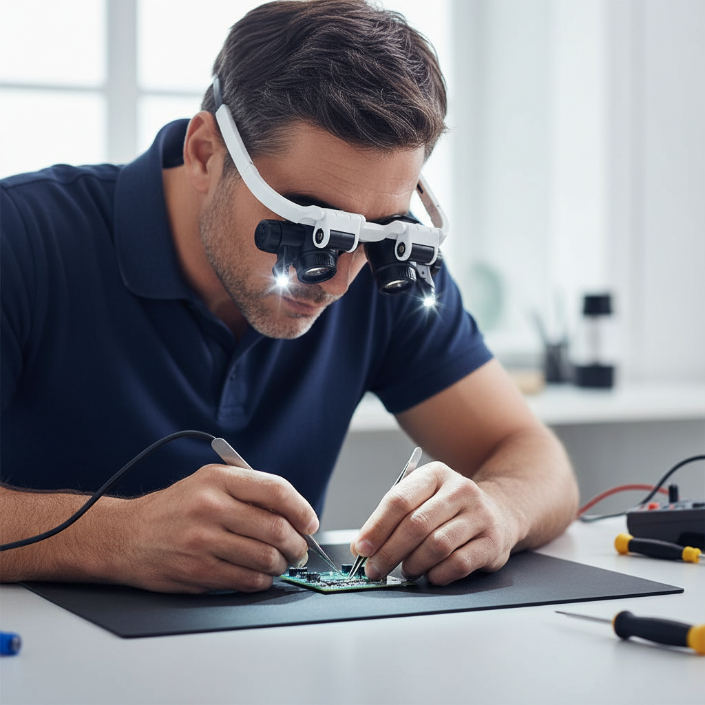 Verlichte Loepbril met LED Verlichting 8x 15x 23x Vergroting Verstelbaar Ergonomisch voor Precisiewerk Hobby | Sansoti